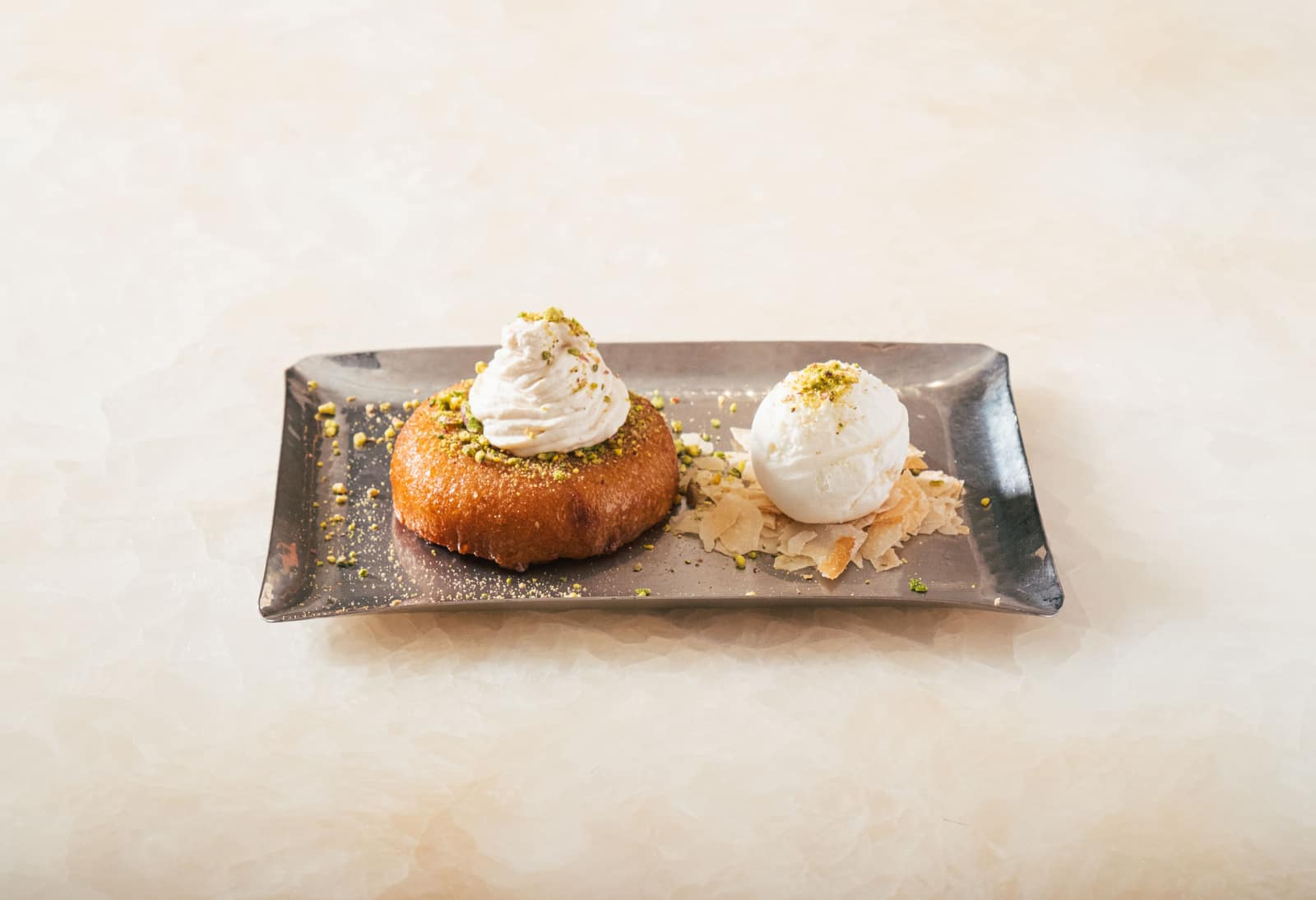 Pancake with cream ice cream