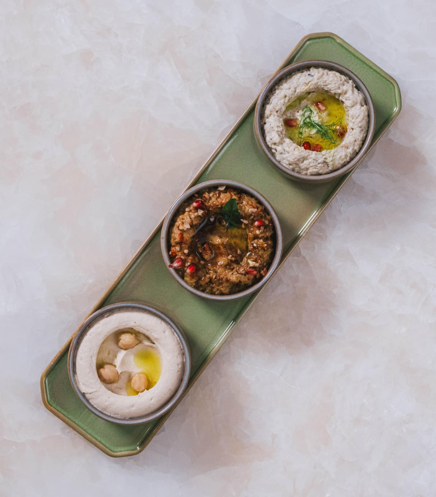 Dip Platter (Tahini Hummus, Mutabbal & Baba Ghanoush)
